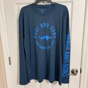 Maui and Sons Blue Swim Shirt UPF 50+ Size XXL